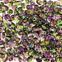 DUO95000 - 10 Grams Magic Violet & Green 2.5x5mm Super Duo Beads