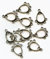 5 Pairs of 12x9mm Antique Silver 6 Loop Drop Earrings