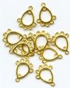 5 Pairs of 12x9mm Bright Gold 6 Loop Drop Earrings