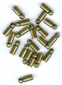 20 3.5x7.5mm Antique Gold End Caps with 2.5mm Hole