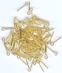 100 12mm 20ga Bright Gold Eye Pins