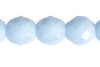 25 10mm Faceted Round Opaque Light Blue Glass Beads