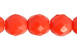 25 10mm Faceted Round Opaque Medium Orange Glass Beads