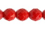 25 10mm Faceted Round Opaque Medium Red Glass Beads