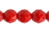 25 10mm Faceted Round Opaque Medium Red Glass Beads