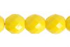 25 10mm Faceted Round Opaque Yellow Glass Beads