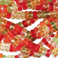 50 3x6mm Faceted Rondelle Beads - Tango Mix