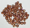 100 4mm Faceted Transparent Madeira Topaz AB Firepolish Beads
