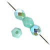 100 4mm Faceted Opaque Turquoise Green AB Firepolish Beads