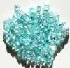 100 4mm Faceted Silverlined Aqua Firepolish Beads