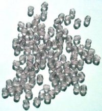 100, 4mm Transparent Black Diamond Czech Faceted Firepolish Beads