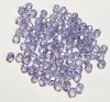 100 4mm Faceted Transparent Violet AB Firepolish Beads