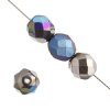 50 6mm Crystal Glitter Graphite Shine Faceted Firepolish Beads