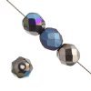 25 8mm Crystal Glitter Graphite Shine Faceted Firepolish Beads