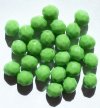 25 8mm Faceted Opaque Medium Green Firepolish Beads