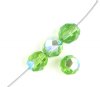 25 8mm Faceted Transparent Green AB Beads