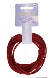 5m of 2.7mm Red Faux Suede Lacing