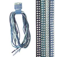 8m of 5mm Studded Faux Suede Lacing - Blue Mix