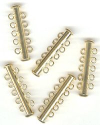 5 sets of 31x10mm Gold Plate 5-Strand Tube Clasps