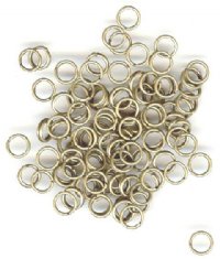 100 5mm Antique Gold Plated Split Rings
