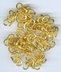 100 6x4mm Bright Gold Oval Jump Rings