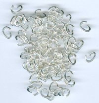 100 6x4mm Silver Plated Oval Jump Rings