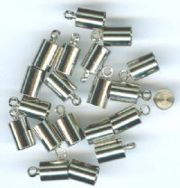 20 7x5mm Nickel Glue On End Caps with Loop