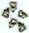 5 9mm Antique Gold Heart Lobster Clasps