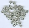 50 3x5mm Antique Silver Dotted Pewter Bead Caps