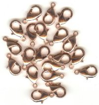 20 12mm Bright Copper Plated Lobster Claw Clasps