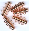 5 sets of 21x10mm Bright Copper 3-Strand Tube Clasps
