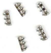 5 4x13mm 3-Hole Antique Silver Floral Spacer Bars
