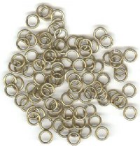 100 6mm Antique Gold Jump Rings