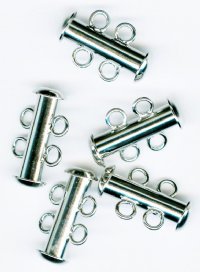 5 sets of 17x10mm Nickel 2-Strand Tube Clasps