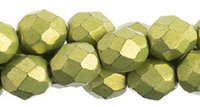 25 8mm Lime Punch Saturated Metallic Faceted Beads 