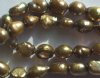 FWP 16inch Strand of 7mm Olive Bronze Oval Pearls
