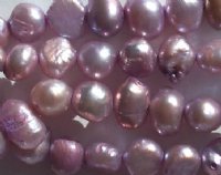 FWP 16inch Strand of 7 to 8mm Lilac Flat Sided Potato Pearls