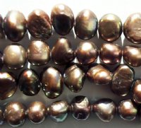 FWP 16inch Strand of 8mm Dark Copper Bronze Freshwater Pearls