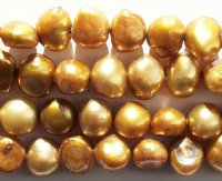 FWP 16inch Strand of 8mm Dark Gold Freshwater Pearls
