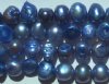 FWP 16inch Strand of 8mm Periwinkle Blue Flat Potato Freshwater Pearls