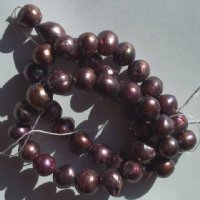 FWP 16inch Strand of 9mm Dyed Dark Purple Freshwater Pearls