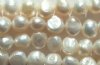 FWP 16inch Strand of 8mm Off-White Flat Side Pearls