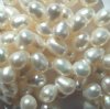 FWP 16inch Strand of 8x10mm Off-white Drop Pearls