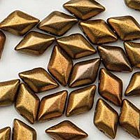 10 Grams of Crystal Gold Rainbow GemDuo Glass Beads