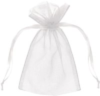 Dazzle-It! 12 Piece 2.5X3" Small White Sheer Gift Bags. 