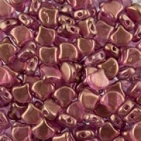 10 Grams 7.5mm Persian Pink Halo Czech Glass Ginko Leaf Beads