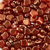 10 Grams 7.5mm Razzamatazz Halo Czech Glass Ginko Leaf Beads