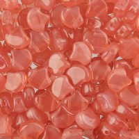 10 Grams 7.5mm Opal Rose Czech Glass Ginko Leaf Beads
