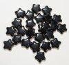 25 12mm Opaque Black Star Beads