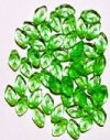 50 12mm Transparent Olivine Glass Leaf Beads